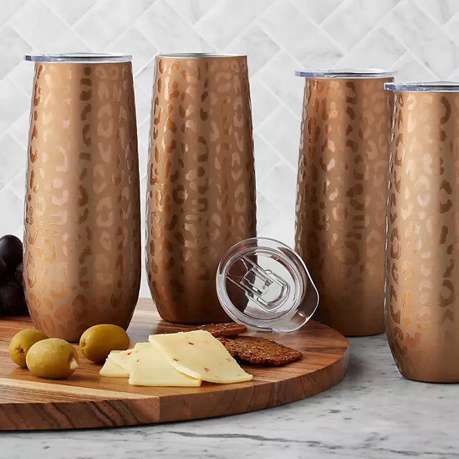 Member's Mark 14oz. Stainless Steel Insulated Flute Tumblers with Lids, 4 Pack