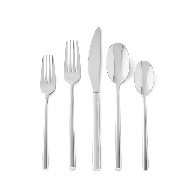 Member's Mark Premium 20-Piece 18/10 Stainless Steel Modern Flatware Set, Assorted Finishes
