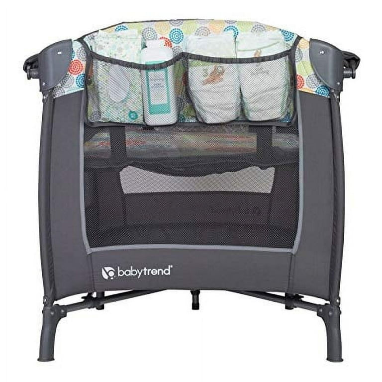 Baby Trend Lil Snooze Deluxe II Nursery Center Playard with Changer and Bassinet, Funfetti Grey