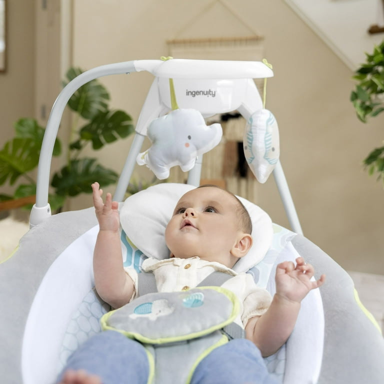 Ingenuity SimpleComfort Multi-Direction Compact Baby Swing with Vibrating Seat, Unisex - Everston