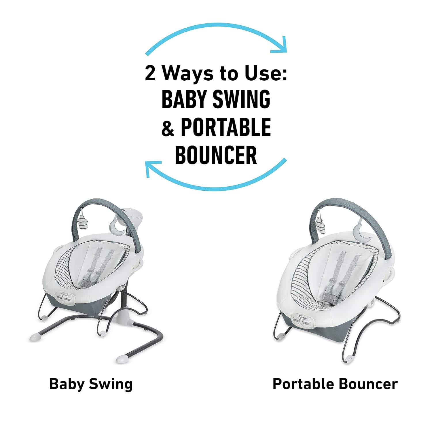 Graco Soothe 'n Sway LX - Baby Swing with Portable Bouncer