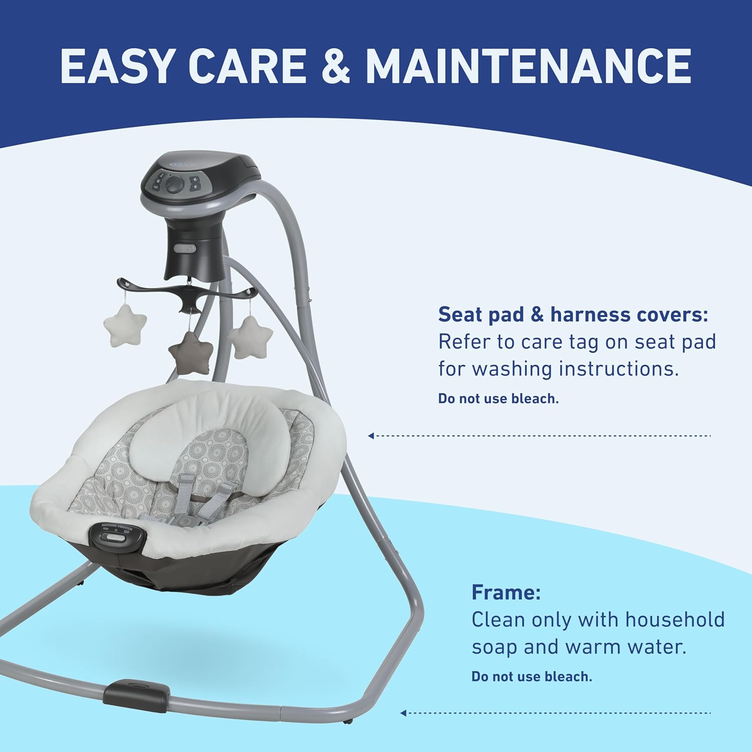 Graco Simple Sway Swing, Ivy - 6 Speeds, 15 Songs, Cozy Seat