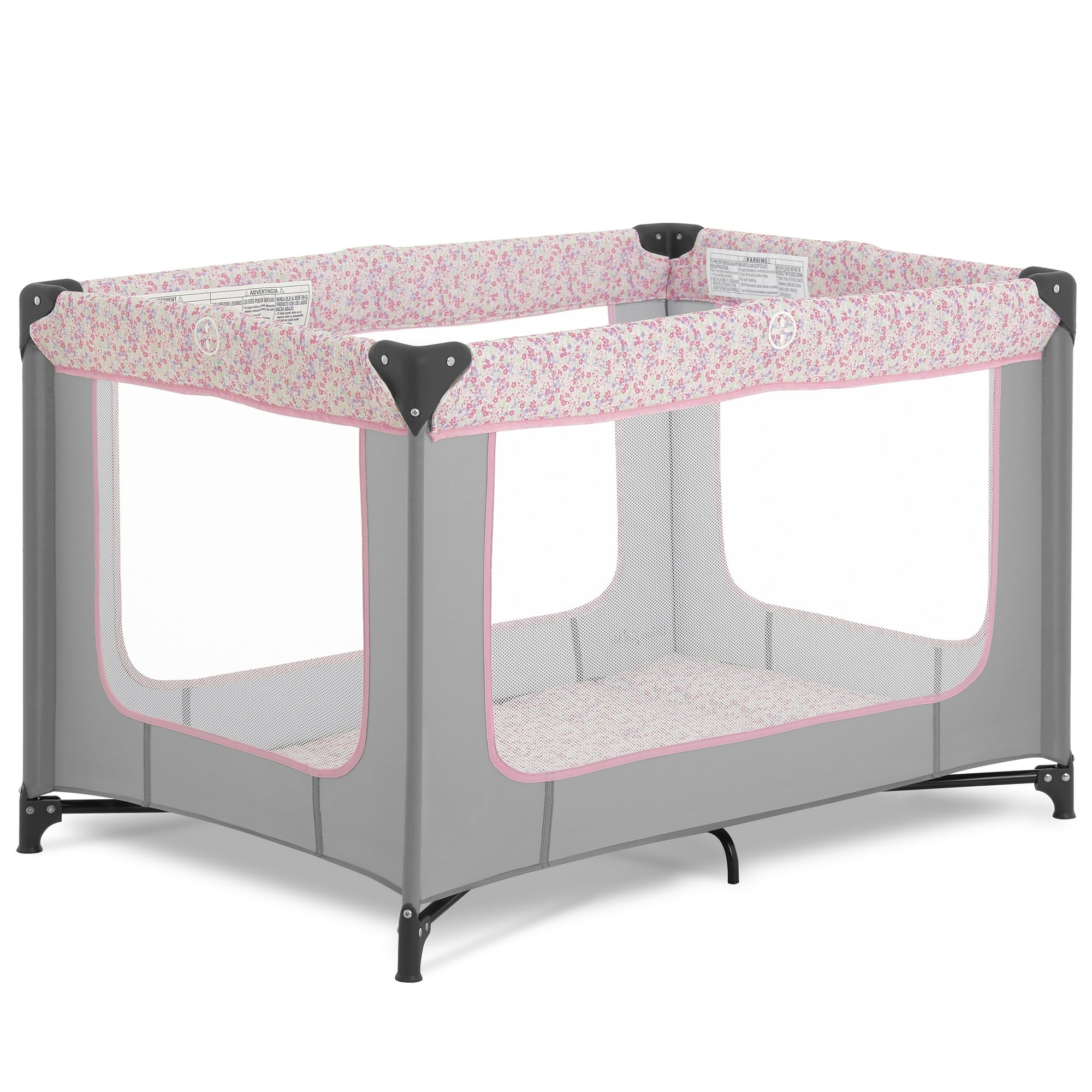 Dream on Me Zodiak Portable Playard with Carry Bag & Shoulder Strap, Grey/Pink, Unisex