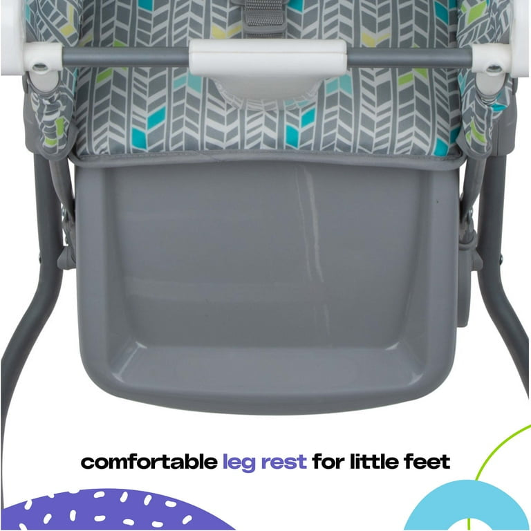 Cosco Kids Simple Fold Full Size High Chair with Adjustable Tray, Gray Arrows