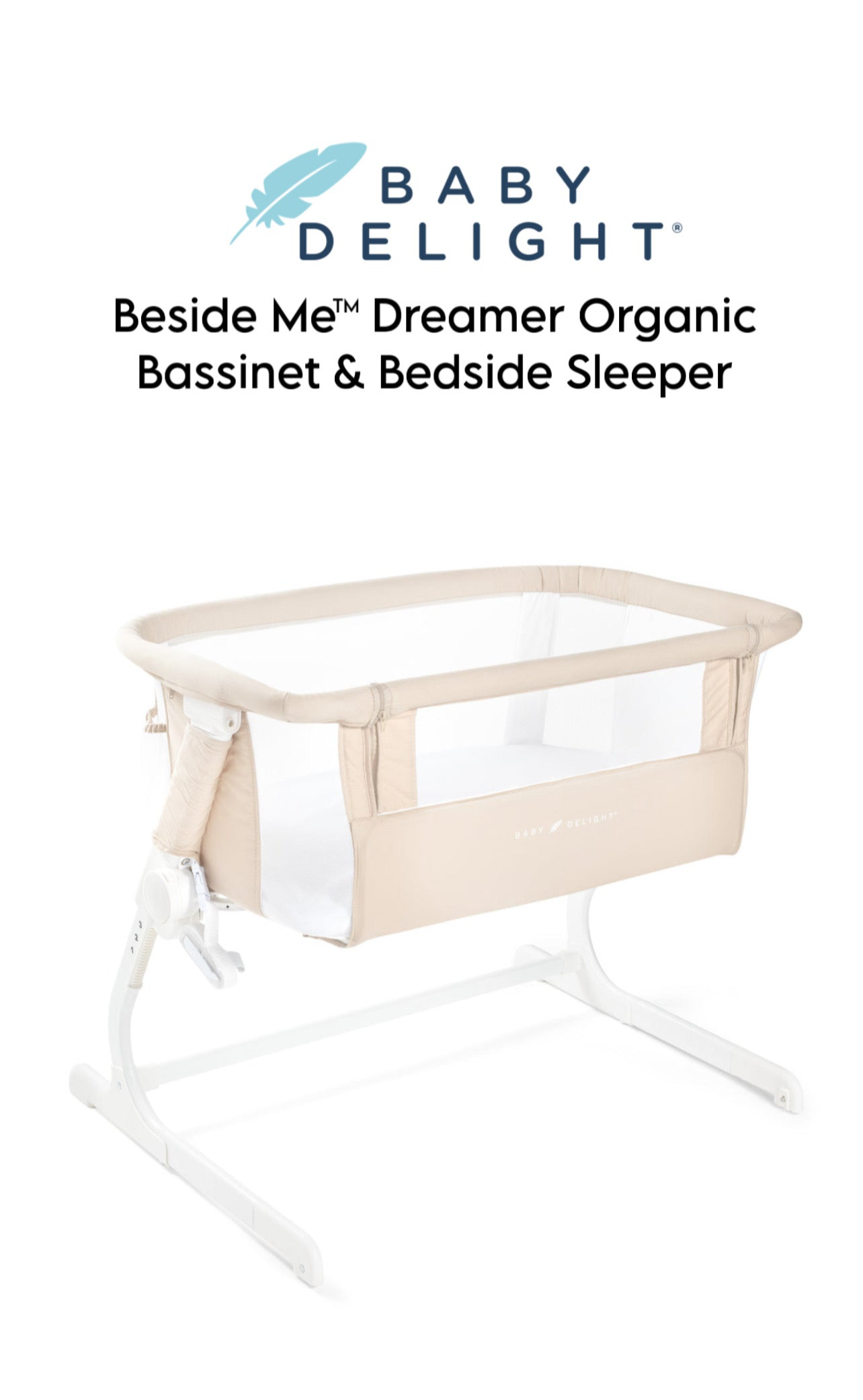 Beside Me™ Dreamer Organic Bassinet & Bedside Sleeper - Organic Oat
