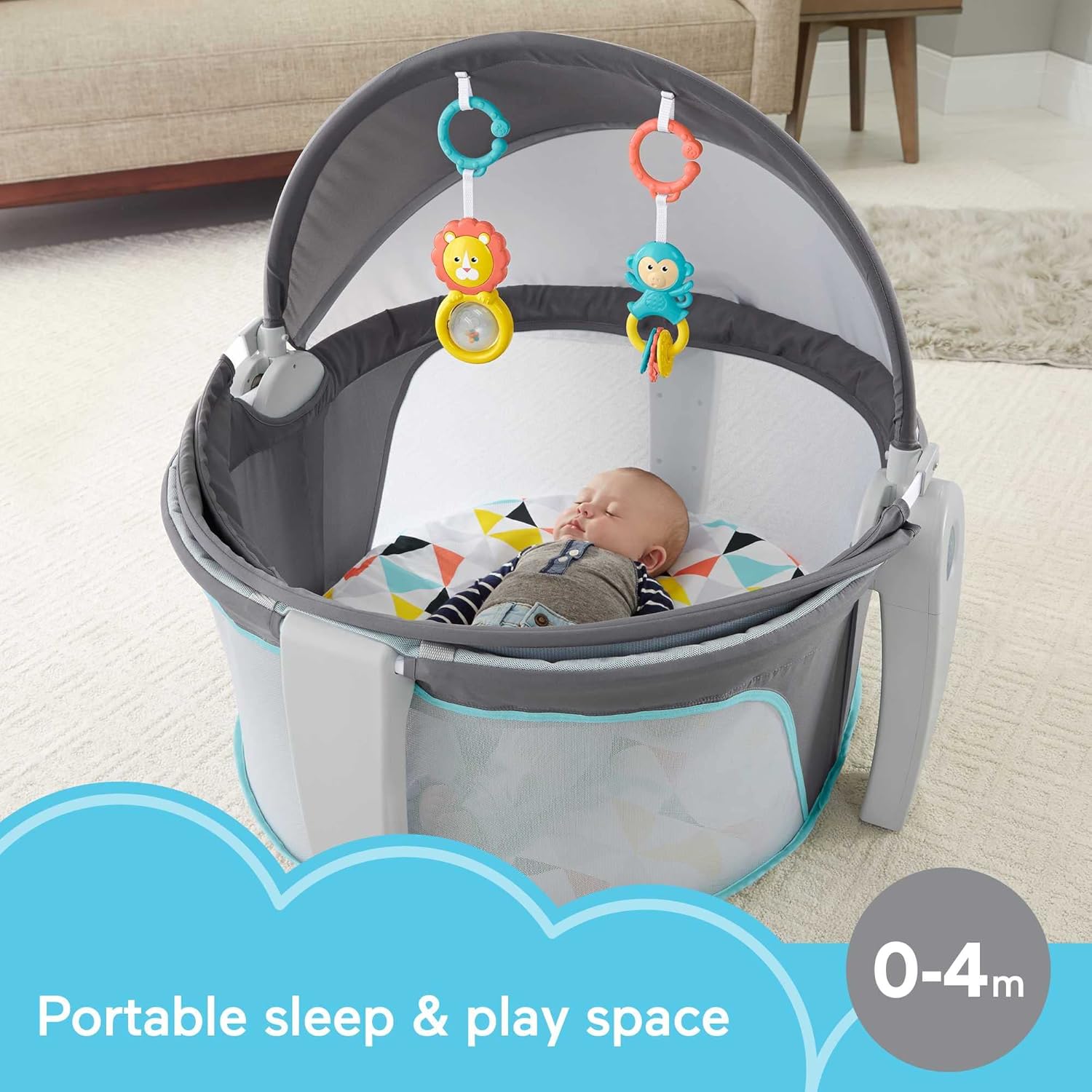 Fisher-Price On-the-Go Baby Dome, Portable Bassinet & Play Space
