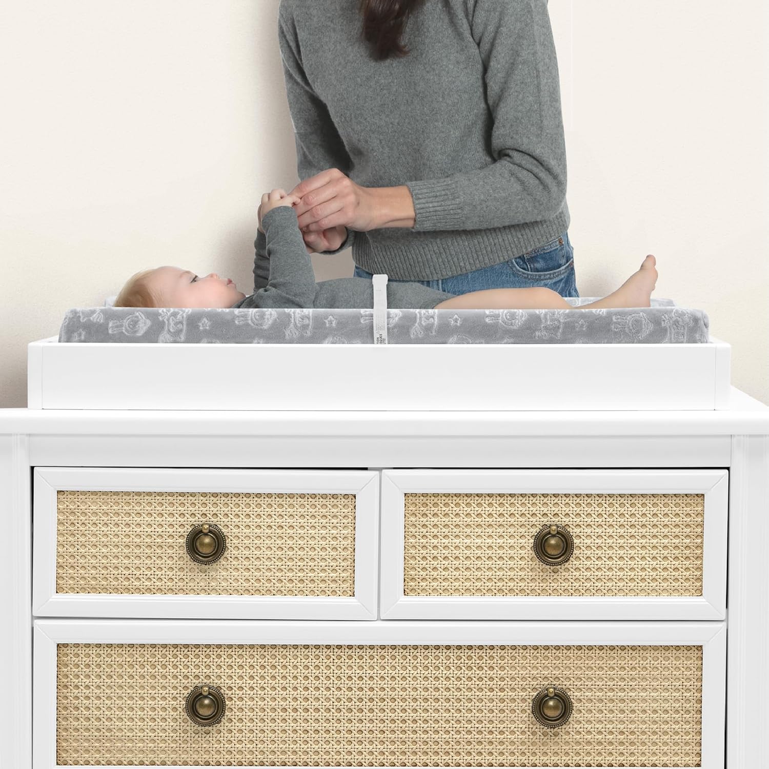 Serta Perfect Sleeper Changing Pad with Plush Cover, Gray