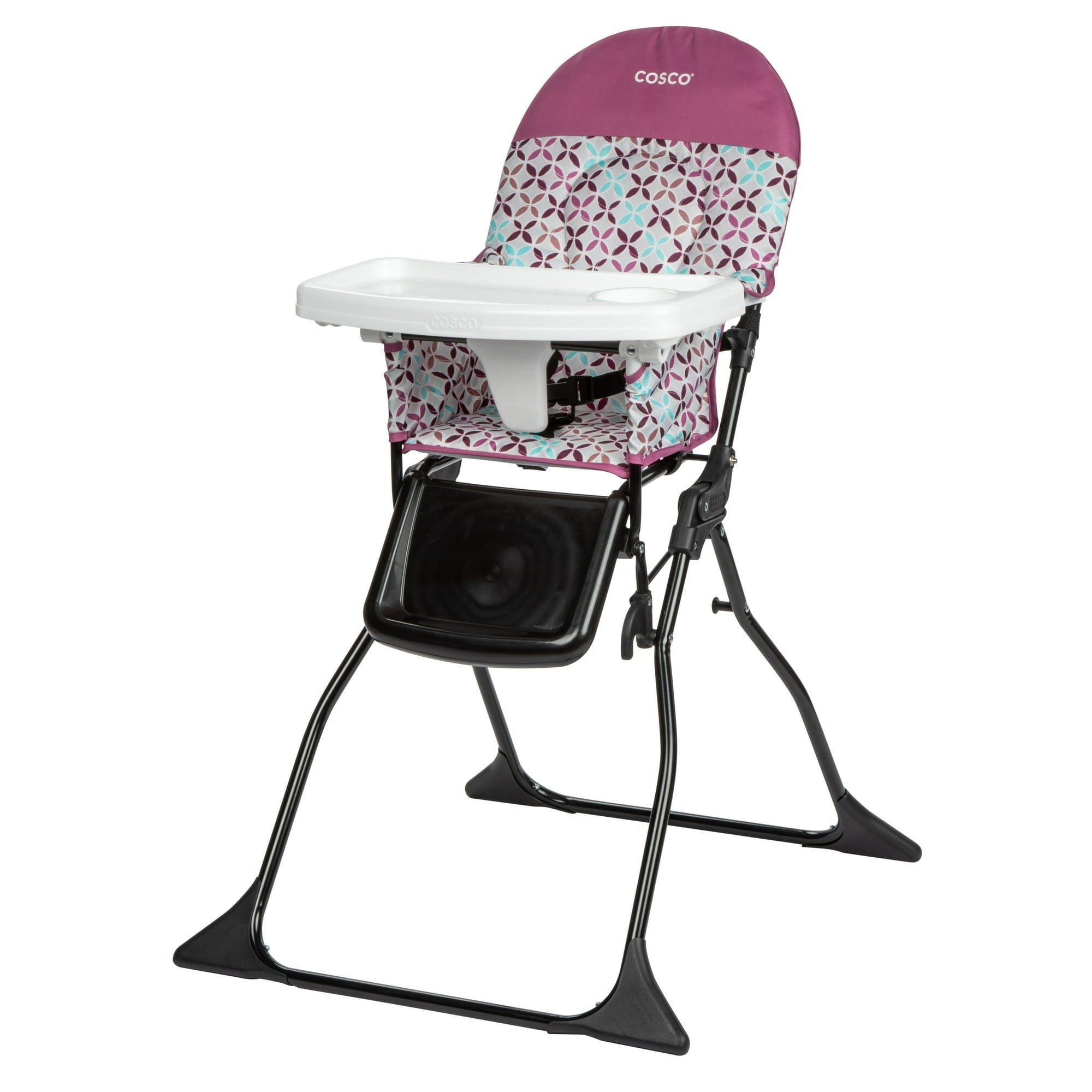 Cosco Kids Simple Fold Full Size High Chair with Adjustable Tray, Gray Arrows