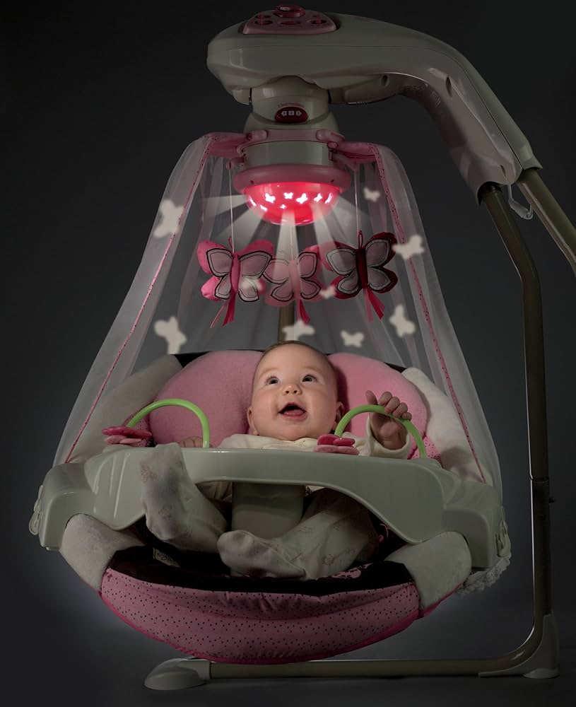Fisher-Price Papasan Cradle Swing, Mocha Butterfly