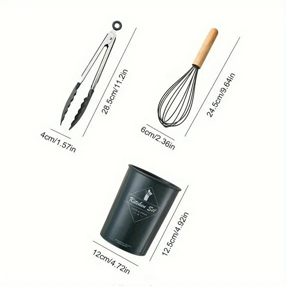 Brodark 34pcs/set Wooden Handle Silicone Kitchenware Set Kitchen Baking Cooking Tools Set High Temperature Resistant Non-stick Pot Special Kitchenware Kitchen Stuff Baking Supp