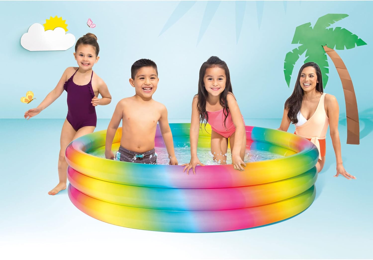 Rainbow Ombre Inflatable Pool - 66" x 15"