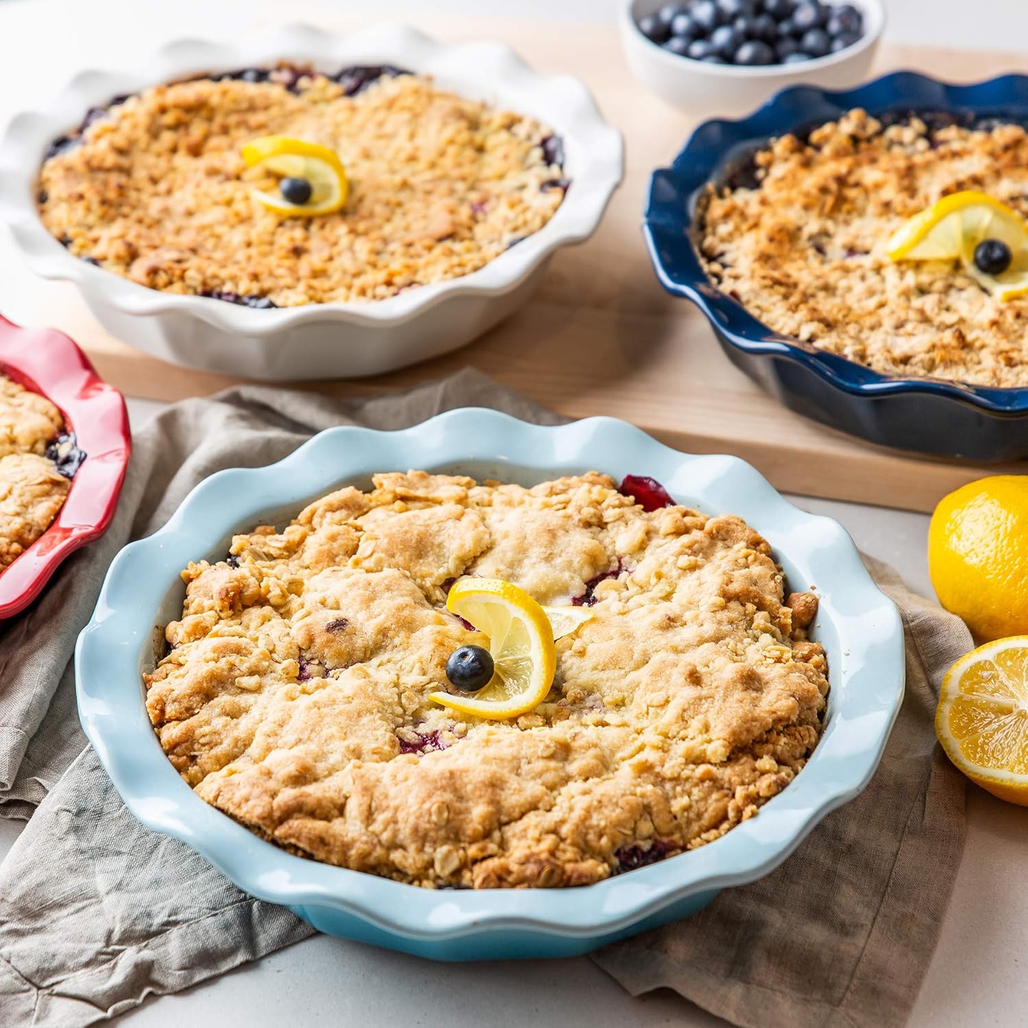 B-FODGE Ceramic Cake Pan - Simple, Stylish 11" Cake Pan for Baking and Serving - Our Ceramic Pie Pans have scalloped edges to create beautiful crispy crusts