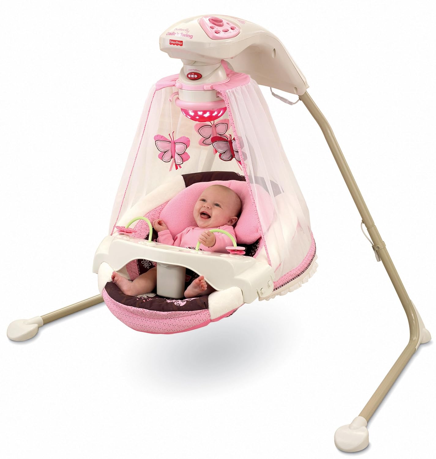Fisher-Price Papasan Cradle Swing, Mocha Butterfly