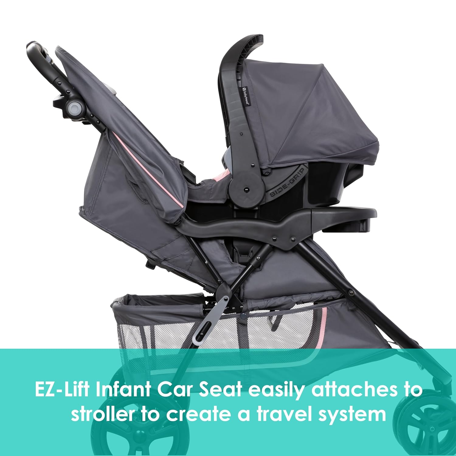 Baby Trend EZ Ride - Travel System with EZ-Lift Car Seat, Pink Board